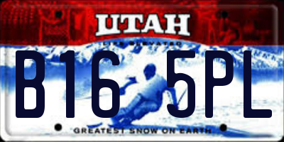 UT license plate B165PL
