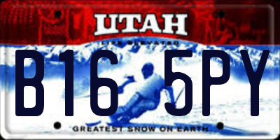 UT license plate B165PY