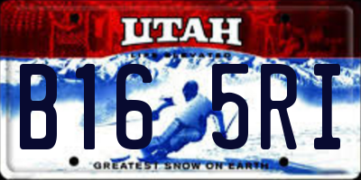 UT license plate B165RI