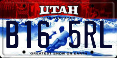 UT license plate B165RL