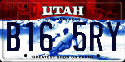 UT license plate B165RY