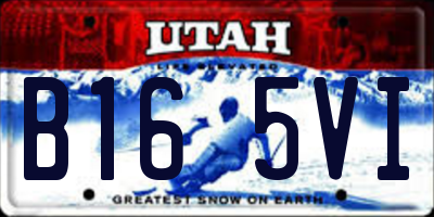 UT license plate B165VI