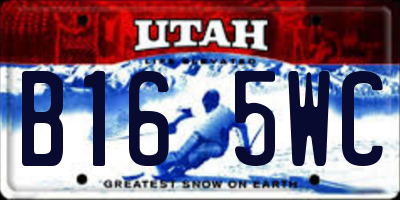 UT license plate B165WC