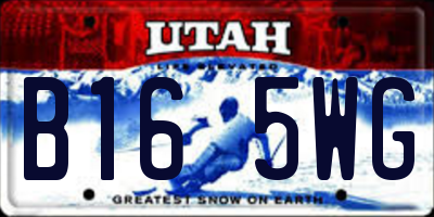 UT license plate B165WG