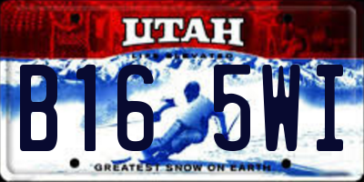 UT license plate B165WI