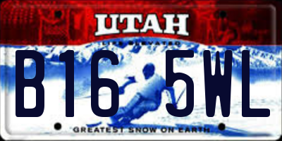 UT license plate B165WL
