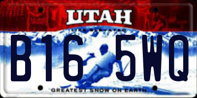 UT license plate B165WQ