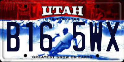 UT license plate B165WX