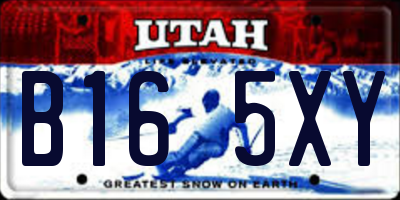 UT license plate B165XY