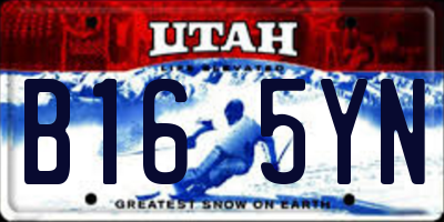 UT license plate B165YN