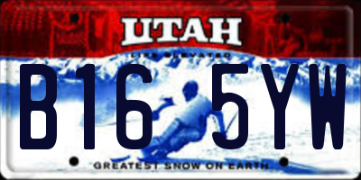 UT license plate B165YW