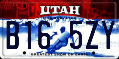 UT license plate B165ZY