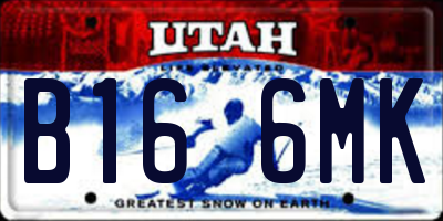 UT license plate B166MK