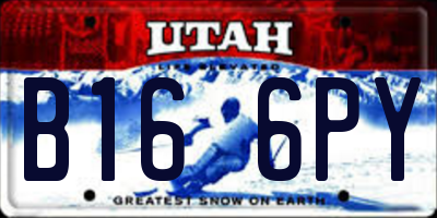 UT license plate B166PY