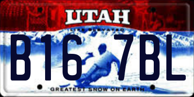 UT license plate B167BL