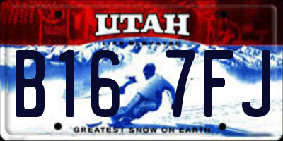 UT license plate B167FJ