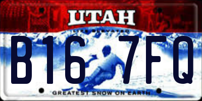 UT license plate B167FQ