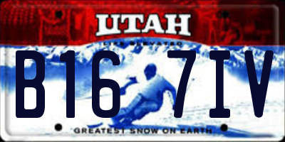 UT license plate B167IV