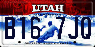 UT license plate B167JQ