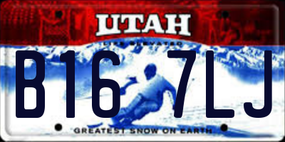 UT license plate B167LJ