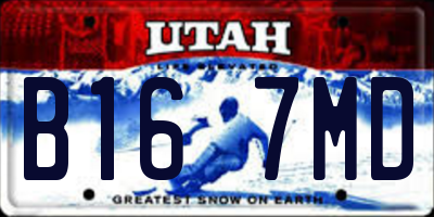 UT license plate B167MD