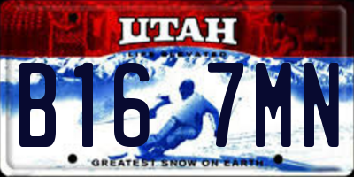 UT license plate B167MN