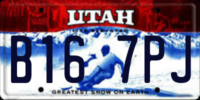 UT license plate B167PJ