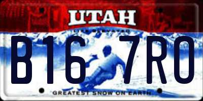 UT license plate B167RO