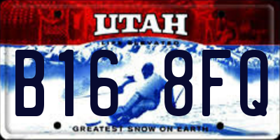 UT license plate B168FQ