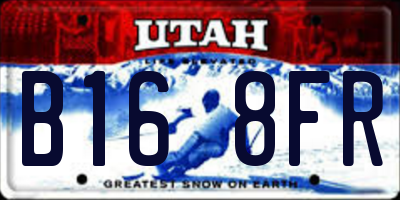 UT license plate B168FR