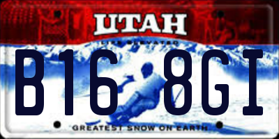 UT license plate B168GI
