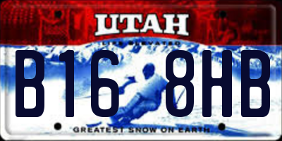 UT license plate B168HB