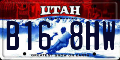 UT license plate B168HW