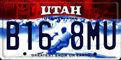 UT license plate B168MU