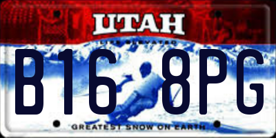 UT license plate B168PG