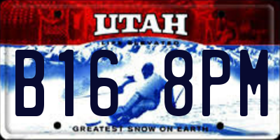 UT license plate B168PM