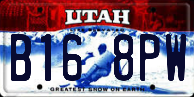 UT license plate B168PW