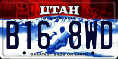 UT license plate B168WD