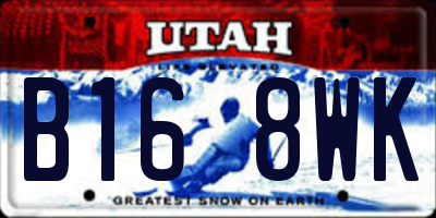 UT license plate B168WK