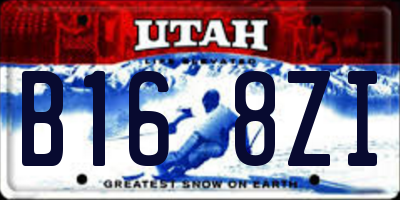 UT license plate B168ZI
