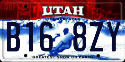UT license plate B168ZY
