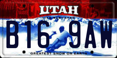 UT license plate B169AW