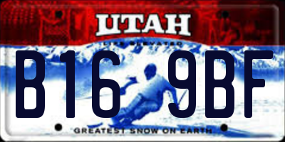 UT license plate B169BF