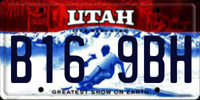 UT license plate B169BH