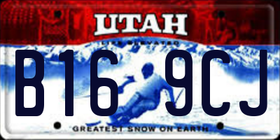 UT license plate B169CJ