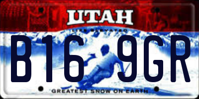 UT license plate B169GR