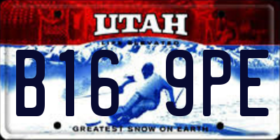 UT license plate B169PE