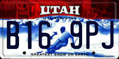 UT license plate B169PJ
