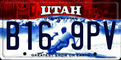 UT license plate B169PV