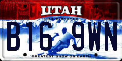 UT license plate B169WN